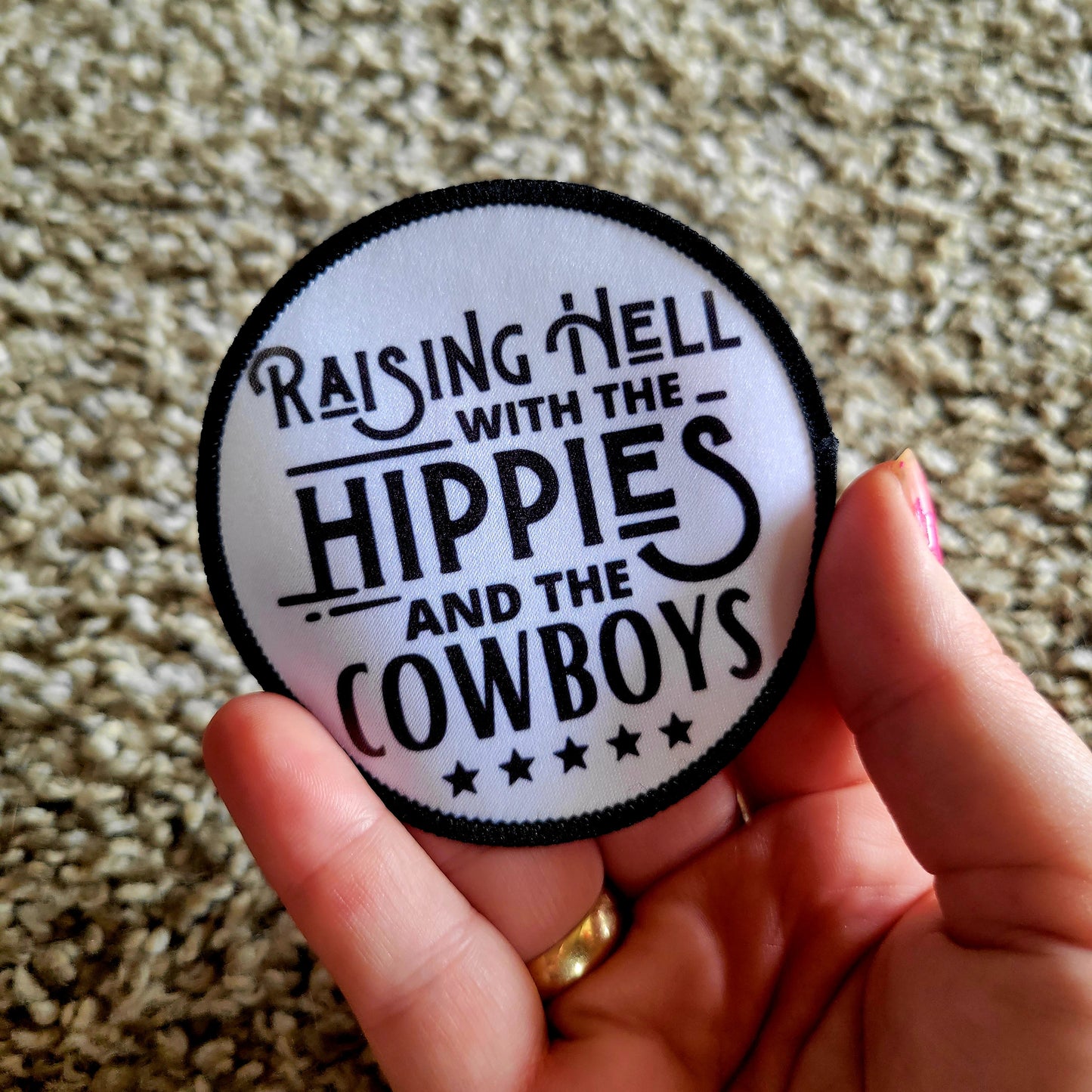 Raisin Hell With the Hippies and the Cowboys Patch