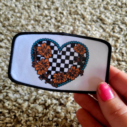 Checkered Heart Patch