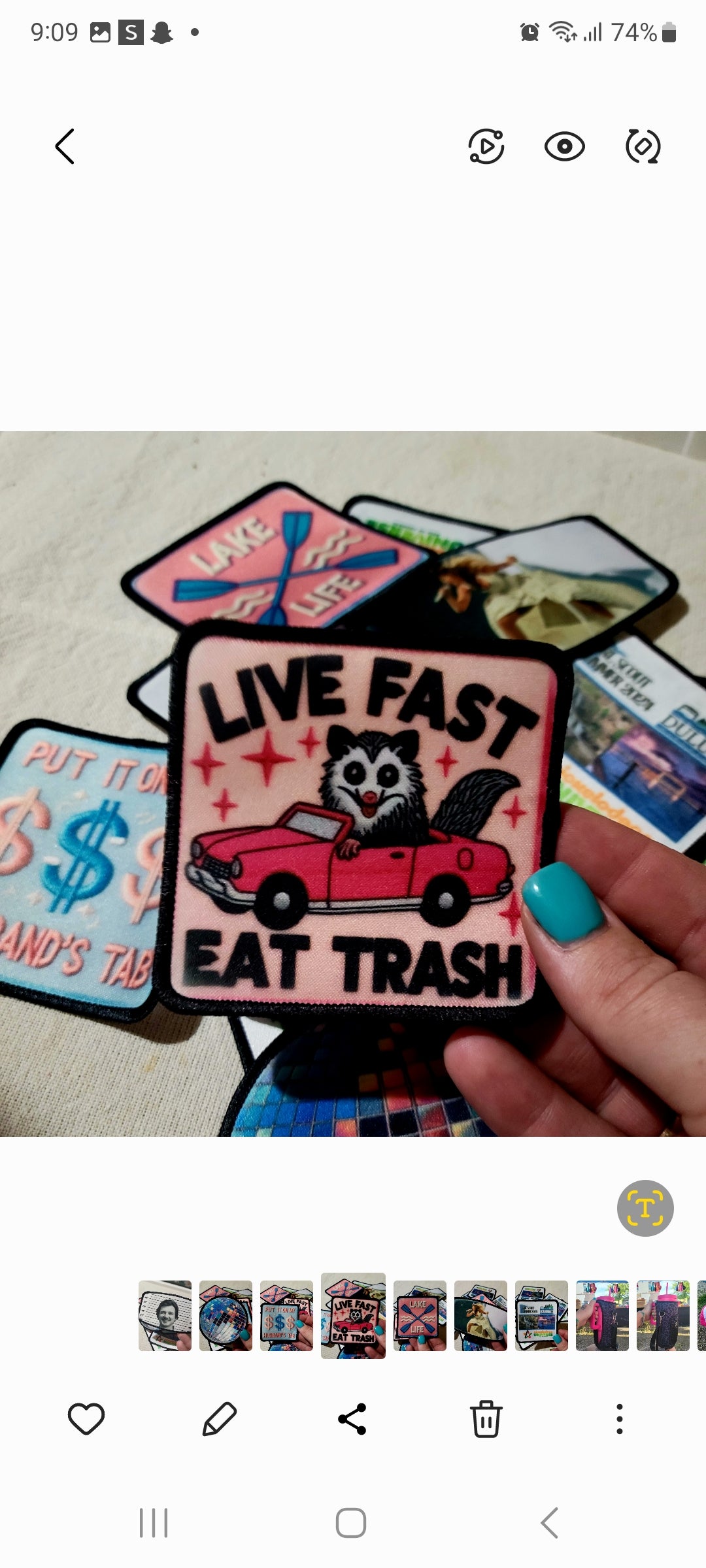 Live Fast Eat Trash patch