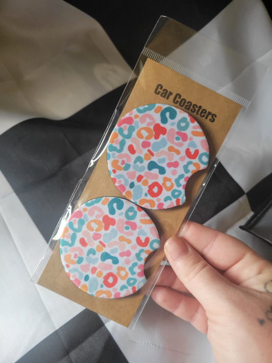 Spring Leopard Car Coasters