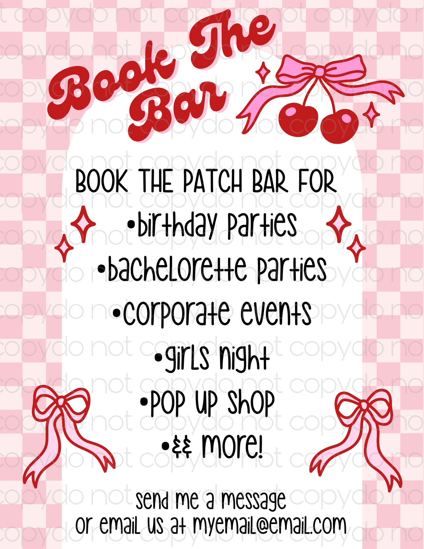 Cherry Canva Hat Bar Template