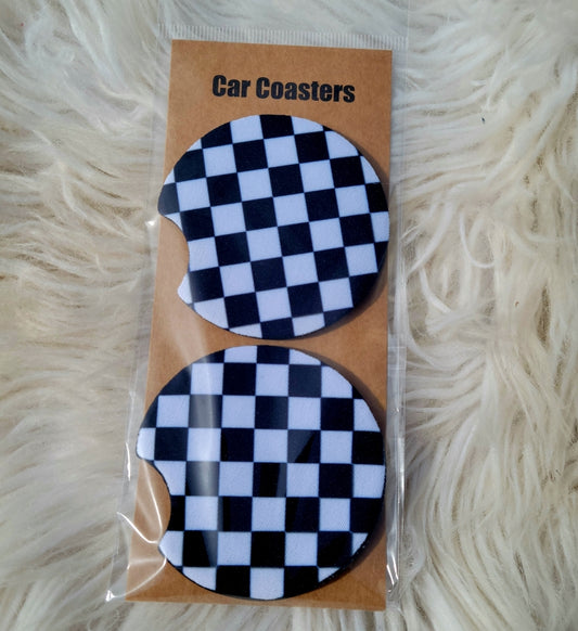 Checkered Car Coasters