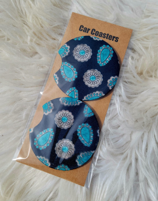 Turquoise Car Coasters