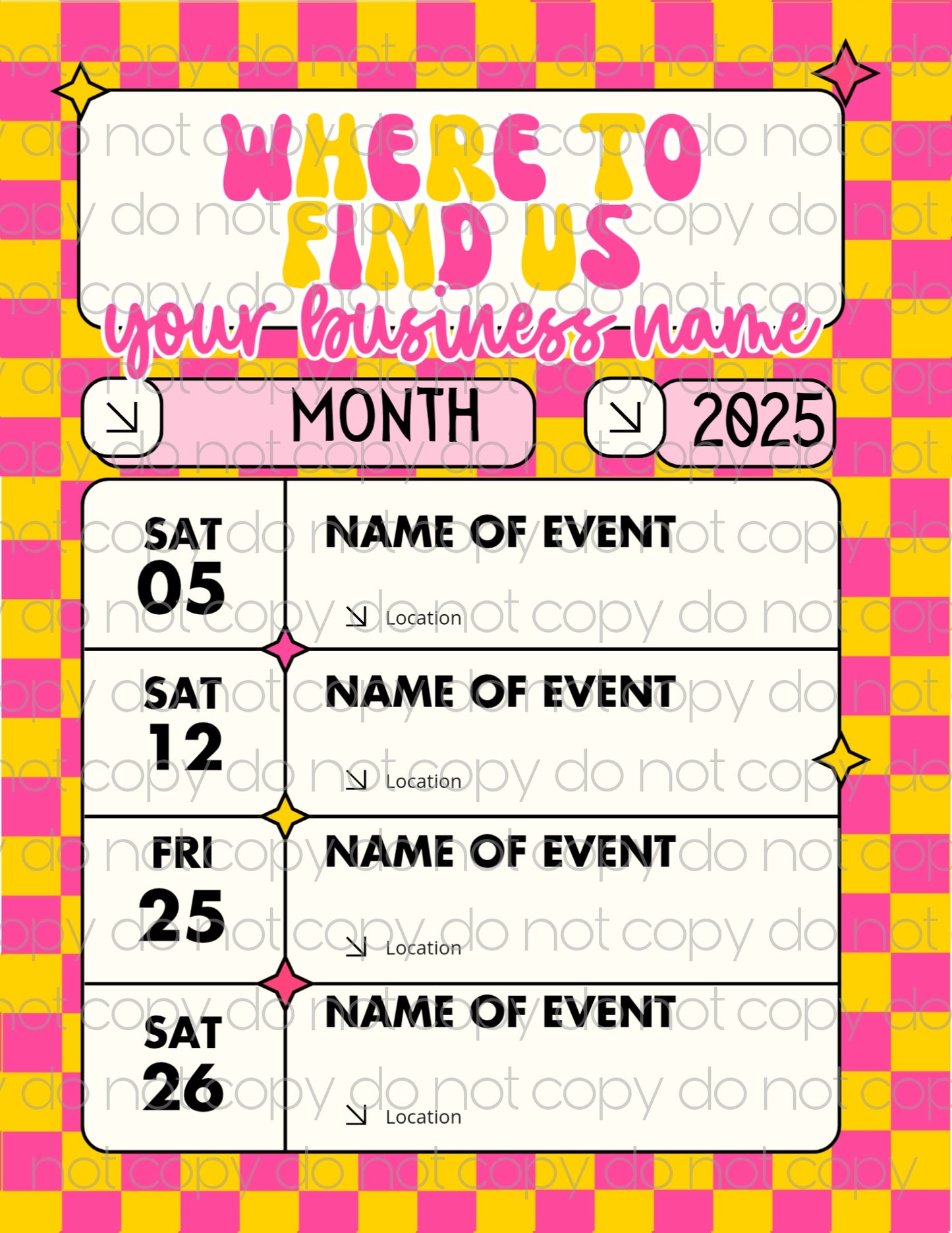 Pink Check Canva Hat Bar Template