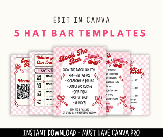 Cherry Canva Hat Bar Template