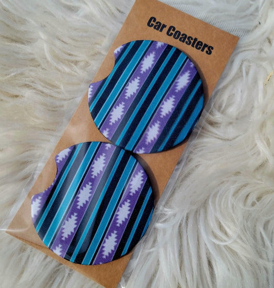 Purple Aztec Car Coasters