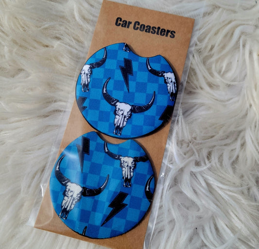 Steer Skull Car Coasters