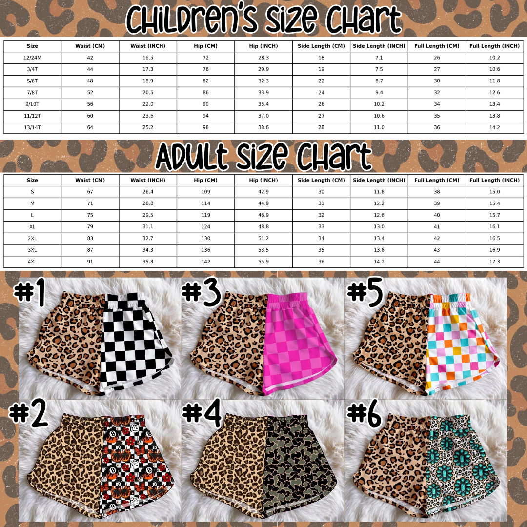 Split Print Shorts (adult)
