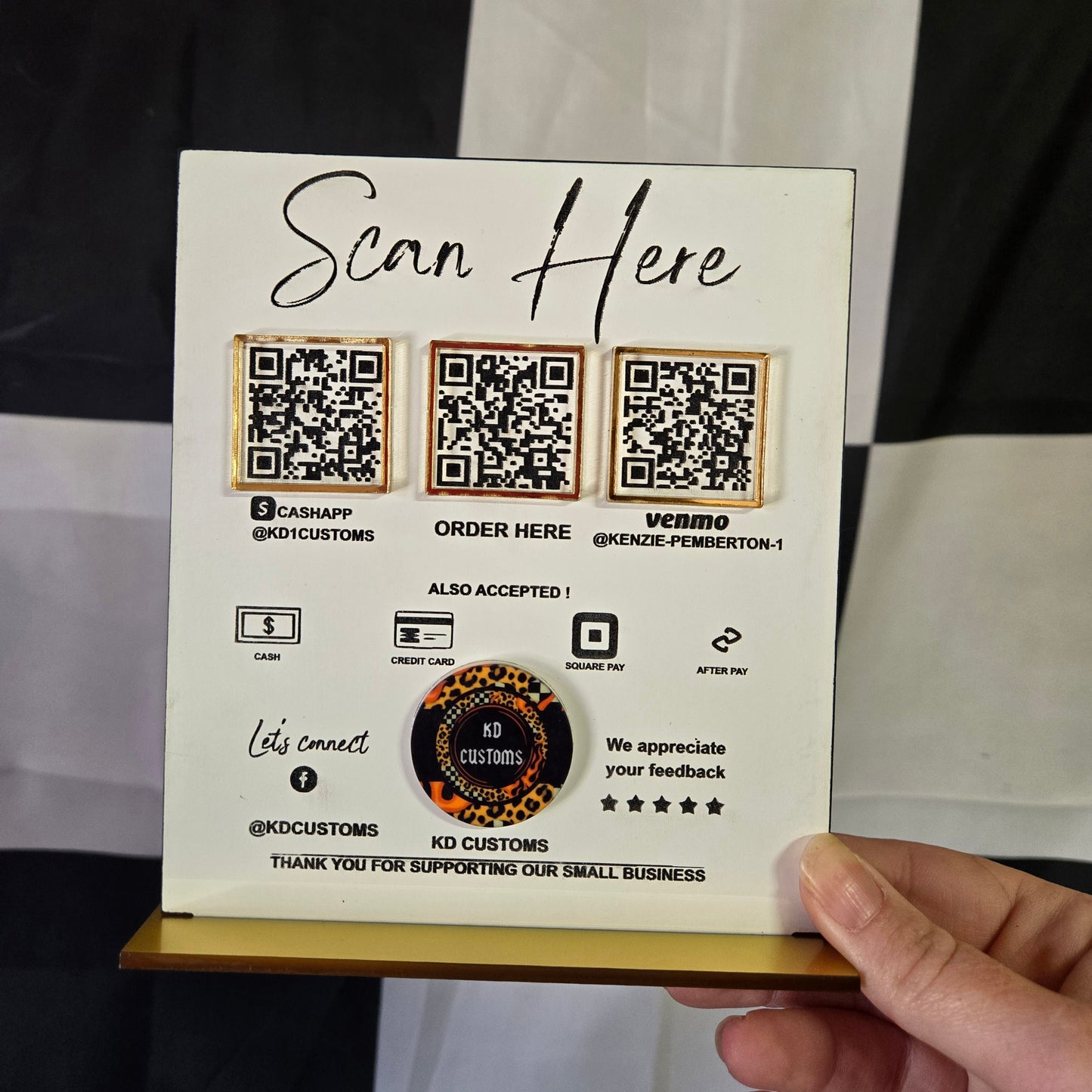 Engraved Detail Payment Sign