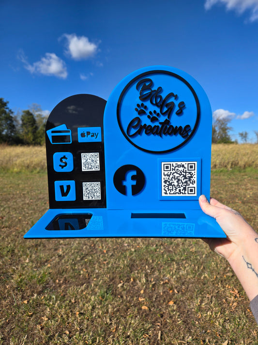 Socials, QR, Square Card Reader Holder